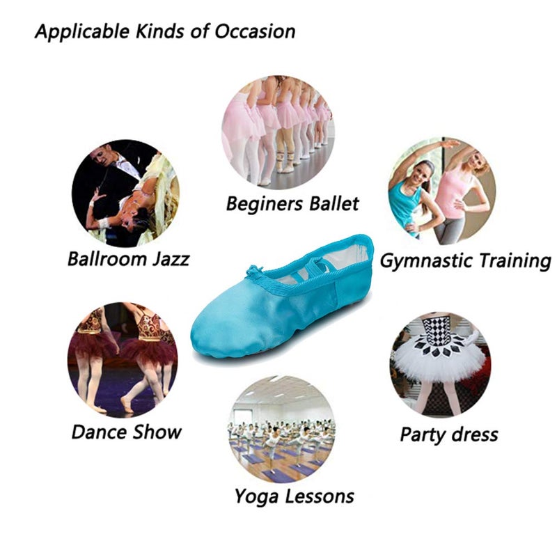 MSMAX أحذية باليه MSMAX للأطفال الصغار/الأطفال الصغار/الأطفال الكبار أحذية حفلات زرقاء 13 M US للأطفال الصغار - Image 4